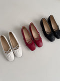 Cross-banding Mary Jane flat shoes