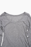 Summer U-neck Ribbed Long Sleeve