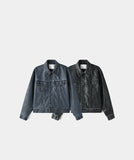 Leather trucker jacket