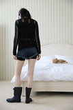 Damage Sleeveless Cardigan Set