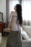 Suede layered skirt