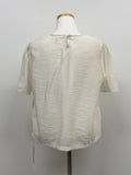 String See-through Short Sleeve Crop Blouse