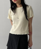 Wave Punching Ribbed Short Sleeve T-Shirt