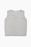 Silk button sleeveless knit top