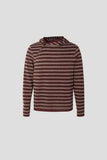 Diagonal button knit hoodie