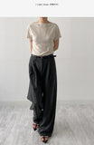 Rose Ribbed Boat Neck Short Sleeve T-shirt
