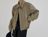 [unisex] Cut suede overfit blouson