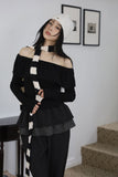 Check Frill Skirt Pants