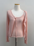 [Sleeveless SET] Sweetie Ribbon Lace Cardigan