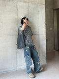 Scratch Damage Cargo Denim