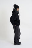 Raccoon fur hood zip-up
