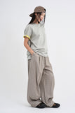 Border stripe summer pants