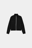 Jersey high-neck zip-up