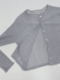Pleated Crop Cardigan T-shirt