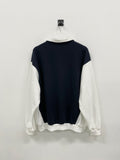Peach color matching collar zip-up sweatshirt