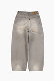 Dusty grain wide denim pants