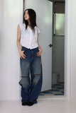 zipper biker denim