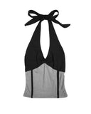 BLOCK LINE HALTER SLEEVELESS