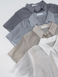 Chief Strap Pintuck See-through Short Sleeve Shirt