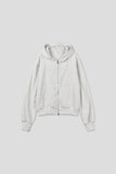 Lowell crop fingerhole hood zip-up