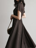 [Premium] Armoni Pleated Belt V-Neck One Piece