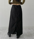 Basic Stopper Denim Long Skirt