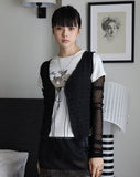Ruling emboss summer vest