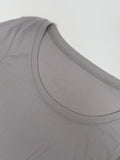 Ribbed Deep U-Neck Crop T-Shirt