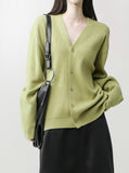 [Premium] Italian Viscose V-neck Cardigan
