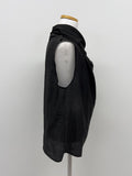 Glossy Drape Sleeveless Blouse