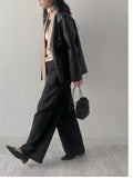 Hunt No Collar Loose Fit Leather Jacket