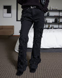 grunge damage black jeans