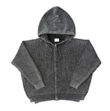Here washing hood knit zip-up