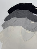 [wool100%] Matilda V-neck half knit