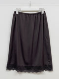 Lace Satin Midi Skirt