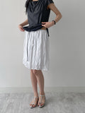 Wrinkle Banding Midi Skirt