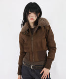 Fur lining coat short jacket