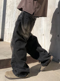 Paneled Incision Wide Denim