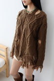 Bohemian Damaged Slit Knit