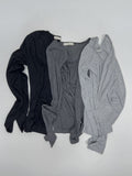 Mono Deep U-neck See-through T-shirt
