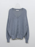 [unisex] Boucle V-neck overfit cardigan