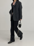 Single 3 button wool overfit coat jacket