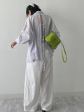 Unbalance Nylon Strap Wide Pants