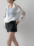 Organza Raglan See-through Blouson Jumper