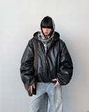 Exit Leather Hood Jumper