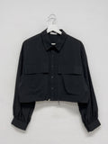 Two Pocket String Crop Shirt