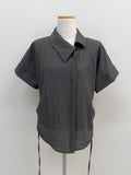Paper Unbalanced Strap Short Sleeve Blouse