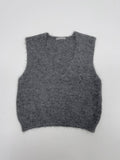 Hairy V-neck Knit Vest