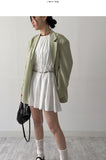 [summer] Rib pin tuck linen overfit jacket