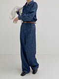 Slab Denim Wide Pants